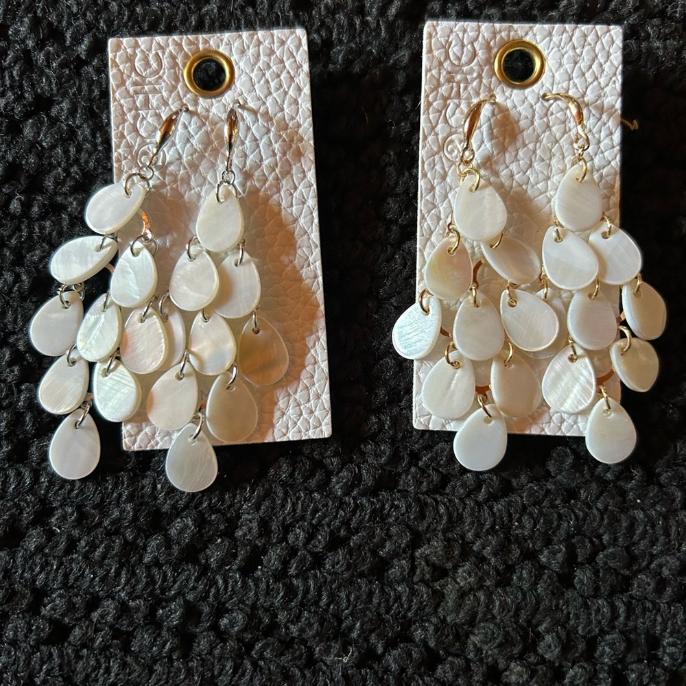 White Dangling Earrings